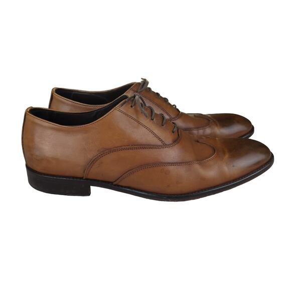 To‎ Boot Wing Tip Oxfords Brown Leather Lace-up Dress Shoes Men's Size 12 - Picture 1 of 9
